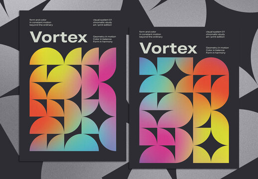 Chromatic Geometric Poster Layout
