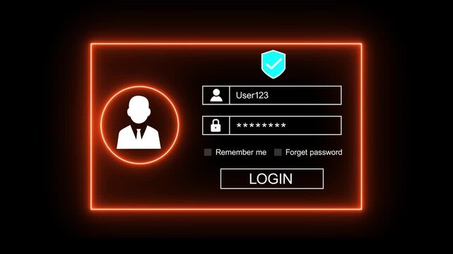 Encrypted account authentication, user identity verification, and data privacy security protection, isolated on a transparent background. motion graphic of digital login concept.