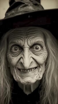 bruja, bruja anciana, hechicera, bruja de halloween, magia oscura, personaje de fantas&iacute;a, fantas&iacute;a oscura, mujer anciana, rostro envejecido, nariz larga, sonrisa siniestra, dientes puntiagudos, mirada