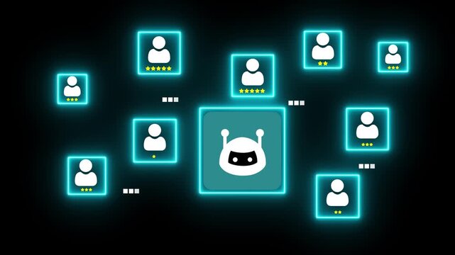 Automated CRM Sentiment Scoring Chatbot for Data Driven Personalization Engagement and Loyalty Management. motion graphic of a customer feedback analysis concept.