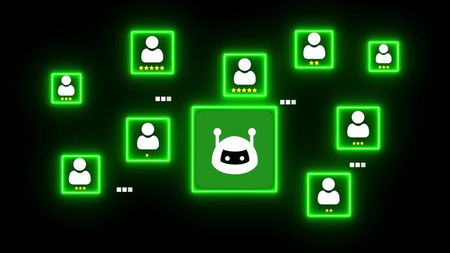 Automated CRM Sentiment Scoring Chatbot for Data Driven Personalization Engagement and Loyalty Management. motion graphic of a customer feedback analysis concept.