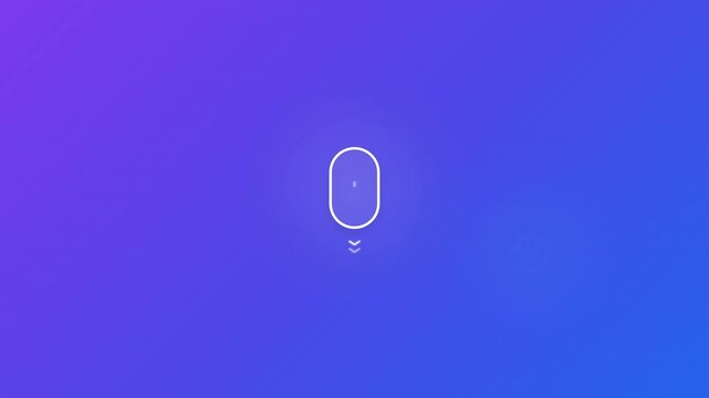 Minimalist computer mouse icon on a vibrant gradient background.