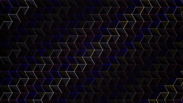 A looping abstract background featuring a geometric pattern of zigzagging lines in dark tones.