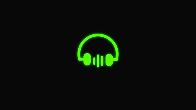Abstract Audio Equalizer Headphones Music Beat Sound Wave Animation .