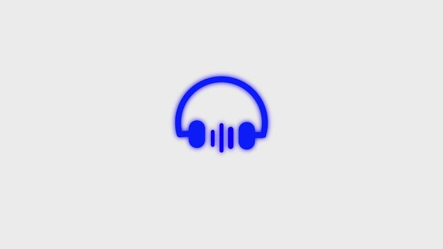 Headphone sound wave animation on background with dynamic audio visual effects 