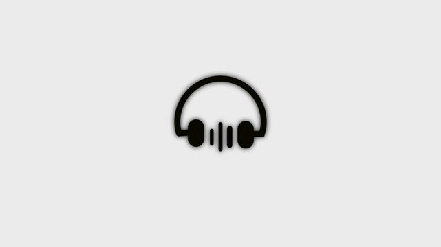 Abstract Audio Equalizer Headphones Music Beat Sound Wave Animation