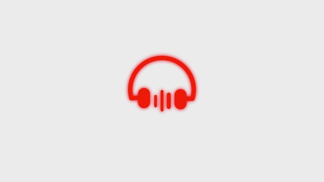 Abstract Audio Equalizer Headphones Music Beat Sound Wave Animation and  Headphone sound wave animation on background with dynamic audio visual effects .