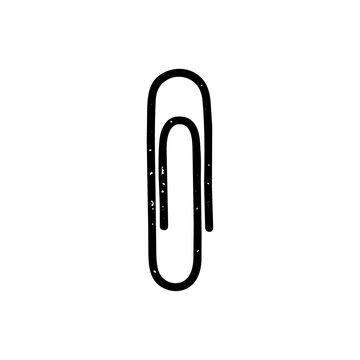 Printmaking Style Clip Vector Icon Set with Paper Clip, Hair Clip and Carabiner／版画風のクリップ（文房具・ヘアクリップ・カラビナ）のベクターアイコンセット