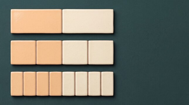 Equivalent Fractions in Three Ceramic Mosaic Bars