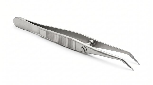 Metal medical tweezers for precision work and laboratory tasks