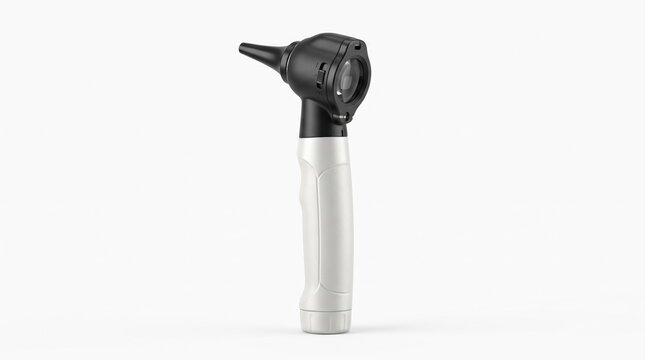 Medical otoscope instrument for ear examination used by doctors in a clinic setting