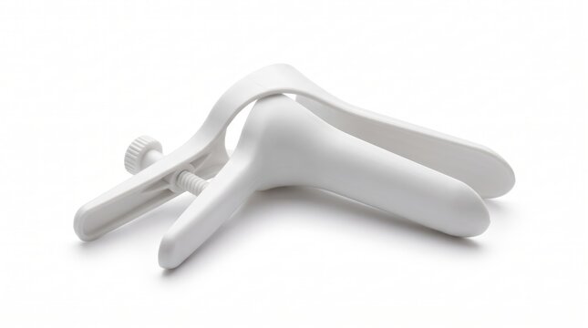 Disposable plastic vaginal speculum used for gynecological examination in medical clinic