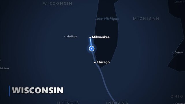 Milwaukee to Florida Road Trip Route Map Animation