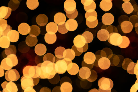 Golden Christmas Lights Create a Warm Bokeh Background