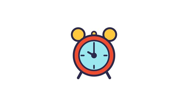 Vibrant flat design alarm clock icon symbolizing time management, punctuality, and the importance of meeting deadlines in modern daily life and professional routines