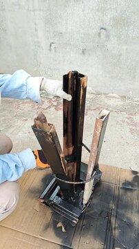 Painting Upside Down Iron Frame Base with Spray Paint