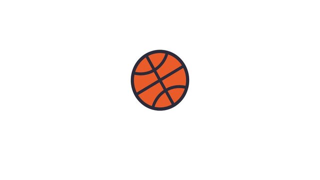 A dynamic orange basketball icon, rendered with simple, clean lines, ideal for various digital sports applications, web interfaces, mobile apps, and athletic branding