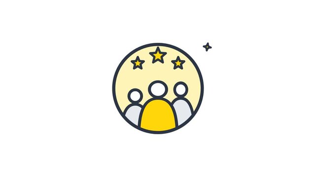 Successful team collaboration and achievement recognized with top ratings and high-quality performance concept, ideal for business excellence illustrations