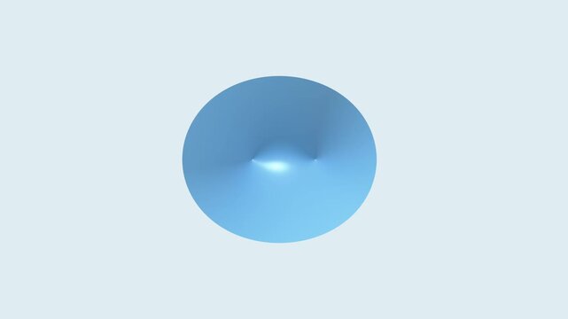Minimalist Digital Animation Blue 3d Conical Shapes Moving Across A Light Background