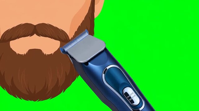 Beard Trimmer Shaving Facial Hair on Green Background