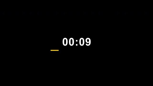 1 Minute In 30 Seconds Industrial Heavy Stamp Countdown Timer Overlay 60 Sec Digital Stopwatch In 4K UHD Alpha Transparent Background