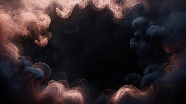 Fire Smoke Lava Backgrounds with Dark Swirling Pink Blue Purple Vapor, Glowing Abstract Texture and Dramatic Atmospheric Empty Space for Creative Design Composition
