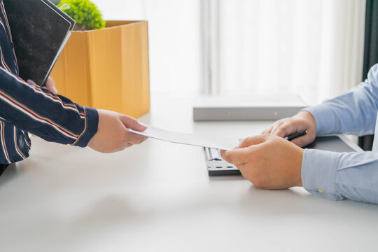 Asian businesswoman sent a letter of resignation to human resources