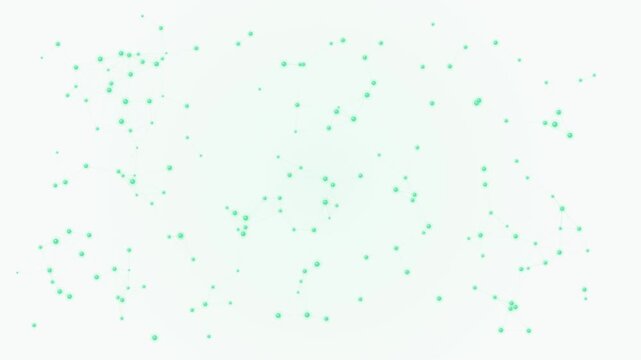 Small Teal Dots And Particles Floating And Drifting Across A Bright Light Background