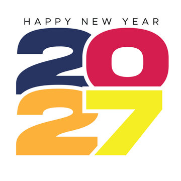 colorfull 2027 logo happy new year vecor design