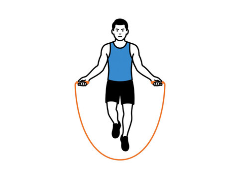 Man jumping rope for exercise and fitness.