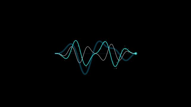 Blue play button icon with glowing energy wave animation on dark