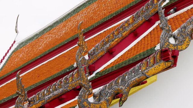 Ornate Rooftops and Central Prang of Wat Arun in Bangkok