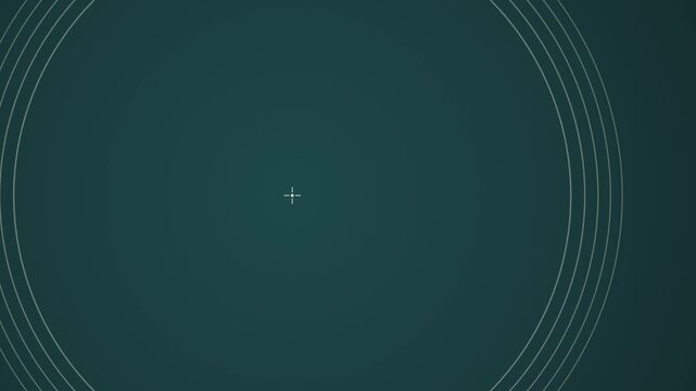 Animated White Concentric Circles Expanding On A Dark Teal Digital Background