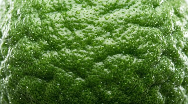 Fresh Kaffir Lime Skin Texture with Water Splash