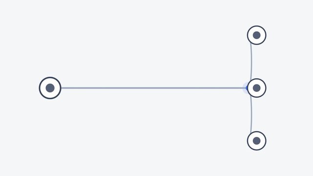 Digital Vector Node Graph Animation Showing A Moving Point Along Connecting Lines