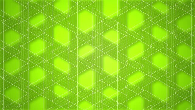 Kumiko triangular lattice green line art seamless loop motion