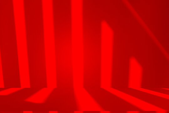 Wall interior background, studio and backdrops show products.with shadow from window color Red background for text insertion and presentation product	

