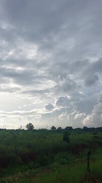 Dramatic Cloudy Sky with Soft Sunlight and Natural Light Rays
