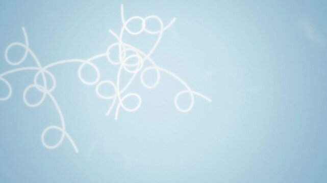 White cursive line art twisting seamless loop motion background
