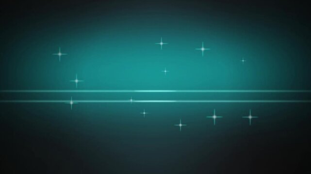 Glowing star sparkles teal beam seamless loop motion background