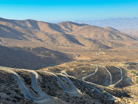 mountain road curves Atacama Desert