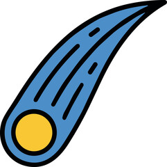 Blue Comet with Yellow Core Streaking Across Sky - Vector Illustration © Gema
