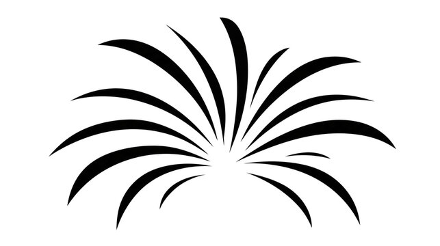 Fireworks explosion black icon vector isolated on transparent background