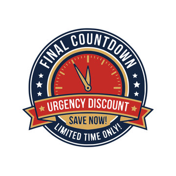 Circular timer final hours promo seal commercial stock vector