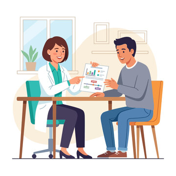 Doctor Discussing Medical Results with Patient in Office