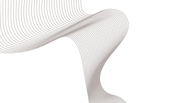 Abstract geometric line art pattern with wavy circular wireframe structures on a white background