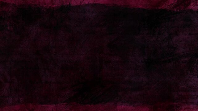 Dark Gothic Floral Abstract Grunge Background with Torn Burgundy Paper, Heavy Stained Textures and Sweeping Ink Brushes