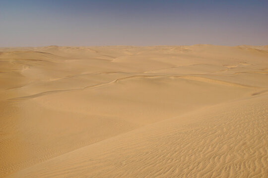 Dune landscape along the Atlantic ocean coastline in Namibia