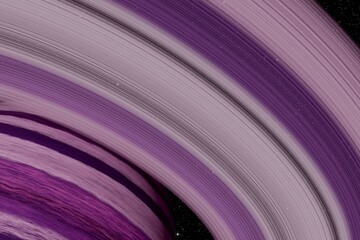 Huge Fictional Planet with Sweeping Ring Arcs, Magenta and Purple Sci-Fi Space Wallpaper © Jerrish