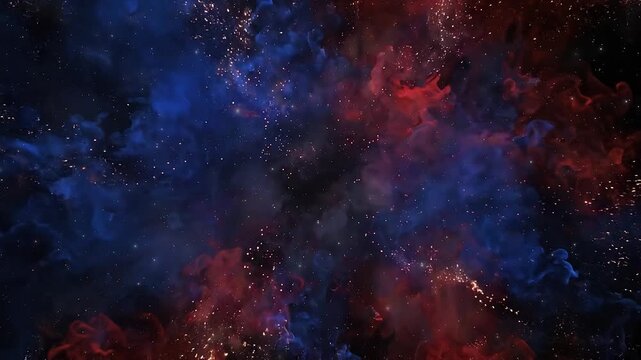Vibrant Multicolored Painterly Cosmic Galaxy Field Abstract Fractal Space Background